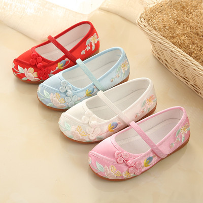 National Chinese folk dance hanfu embroidered shoes ancient children Beijing shoes girls Hanfu shoes baby dance shoes