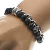 Men's metal beaded bracelet stainless steel, custom made, European style, Amazon