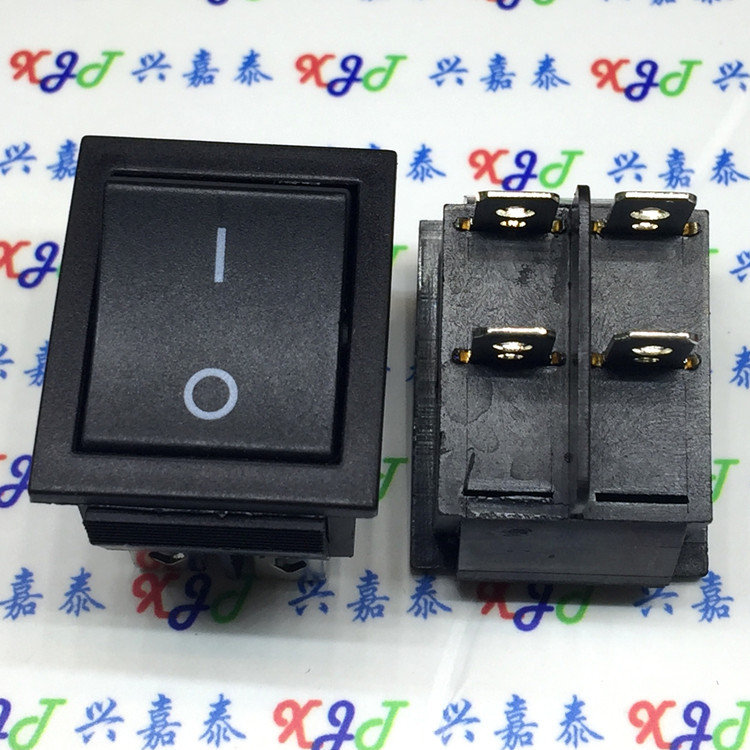 大号船型开关KCD4-201 黑色 4脚2档 电源翘板开关16A/250V