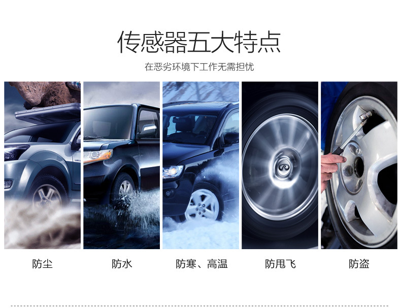 Tire Pressure Detector, Motorcycle and Electric Vehicle Detection Monitor, Wireless High-Precision Alarm, Smart Car Tire
