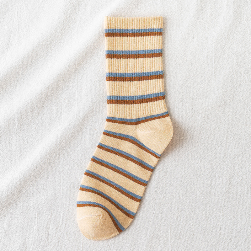 New Striped High-top Women's Socks Couple Long Tube Polyester Cotton Tide Socks Wholesale display picture 8
