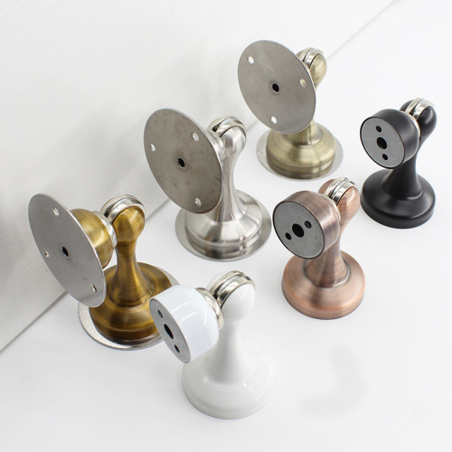 Wholesale thickened punch-free stainless steel black door stopper door top strong magnetic ground suction wall suction high magnetic door bumper