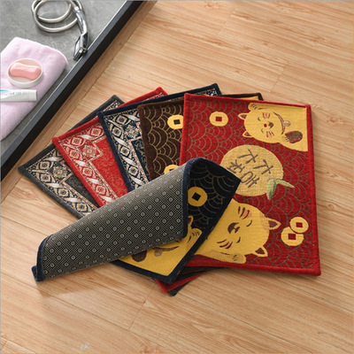 创意家用地垫客厅卧室进门脚垫浴室防滑垫卡通招财猫地毯定制批发|ms