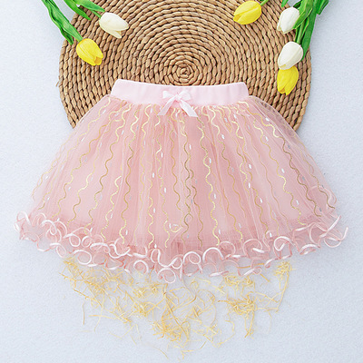 女童半身裙四季新款紗裙洋氣百搭短裙春秋兒童潮流網紗公主蓬蓬裙