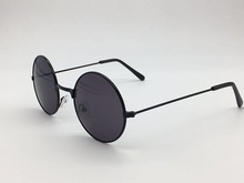 金属太阳镜个性复古上海滩圆形眼镜男女圆框架太阳眼镜黑色墨镜潮