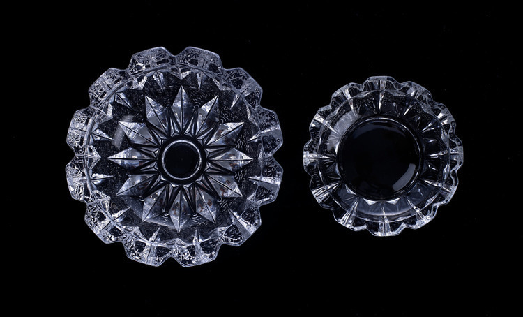 批发创意玻璃烟灰缸方形圆形 KTV宾馆办公室钻石透明烟缸定制LOGO