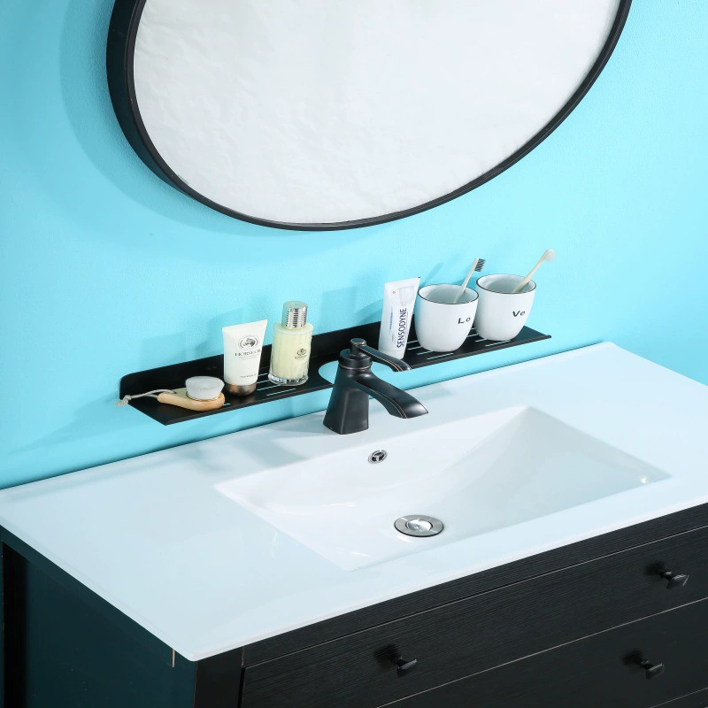Free punching toilet faucet, wall hanging toilet toilet toilet, bathroom mirror in front of the bathroom mirror, storage shelf