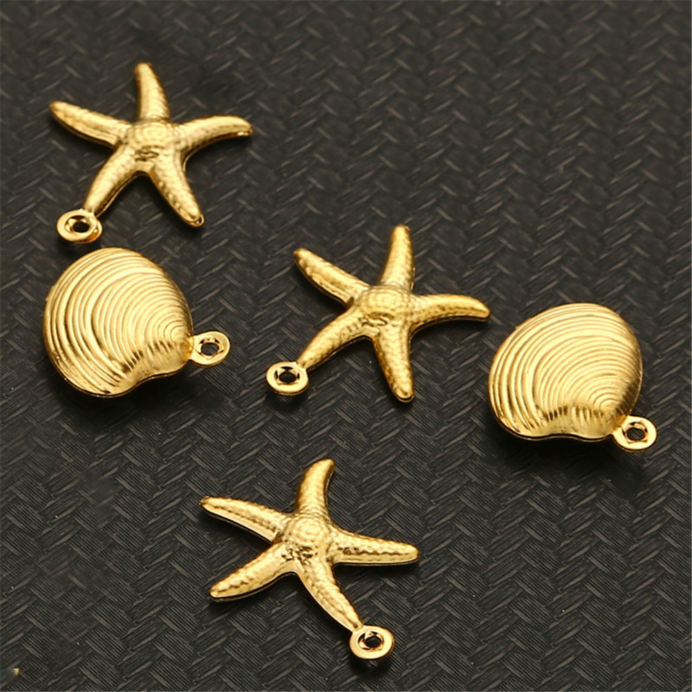 304 Stainless Steel Material 1 Piece 12mm 19mm 304 Stainless Steel Scallop Starfish Pendant