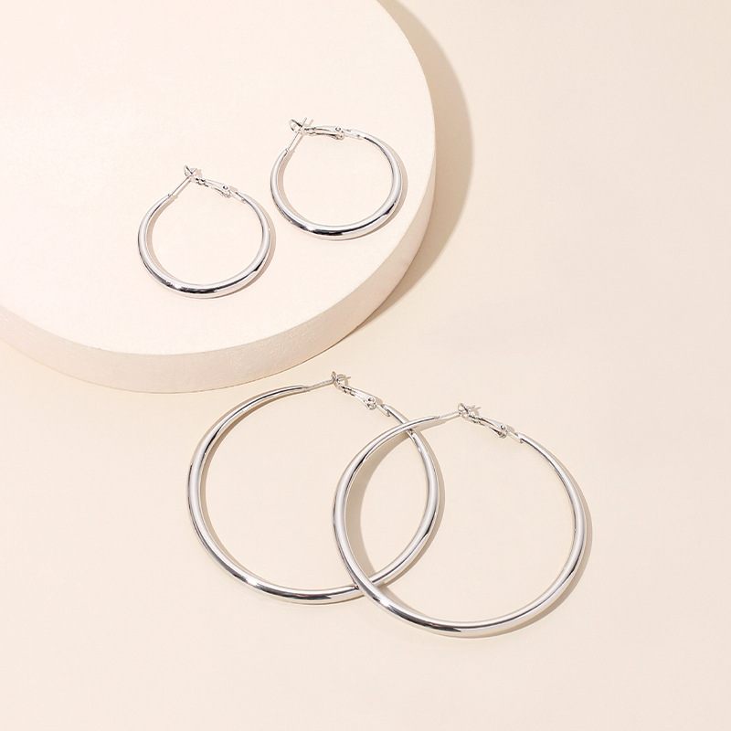 New Trendy Ear Hoop Earrings Feminine Ring Exaggerated Large Hoop Earrings Wholesale Nihaojewelry display picture 11