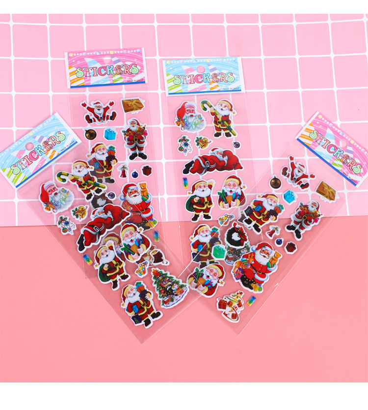 Cartoon Pattern Mini Cute Bubble Cartoon Christmas Smiling Face Stickers 1 Piece