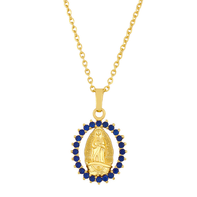 Golden Virgin Mary Pendant Necklace Religious Ladies Necklace Jewelry Wholesale Nihaojewelry display picture 4