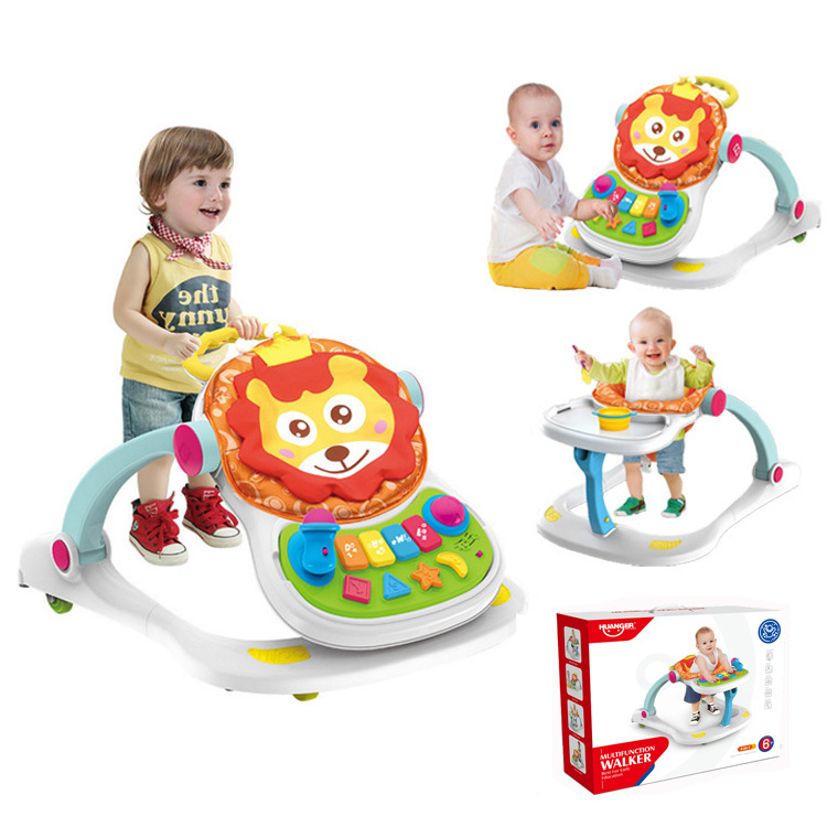 baby walkek four-in-one Multi-function baby walker can push and sit dining chair music toy