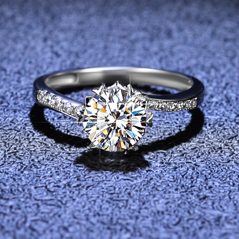 Casual Occasion 925 Sterling Silver Material 925 Sterling Silver Moissanite Solid Color Rings