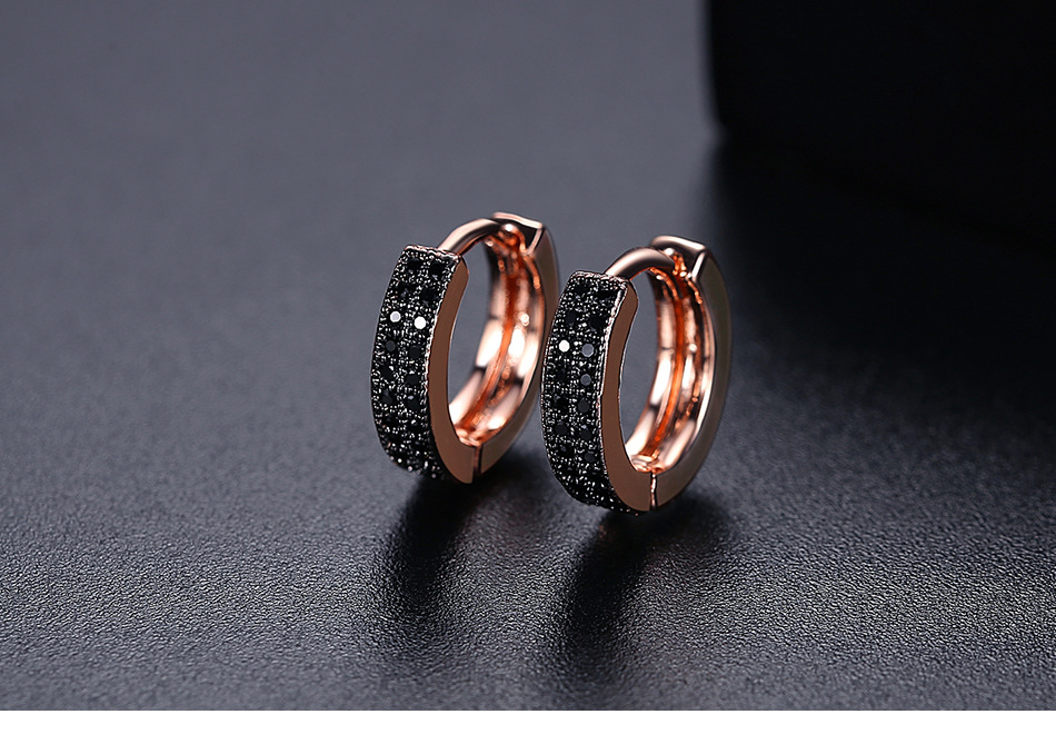 Fashion Simple And Small Double-row Copper Inlaid Zirconium Earrings Wholesale Nihaojewelry display picture 1