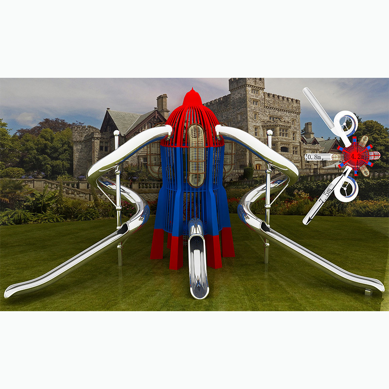 户外不锈钢组合滑梯定制网红公园景区非标儿童游乐设施设备厂家