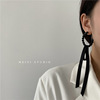 Black hair band, long crystal, earrings, city style, South Korea, internet celebrity