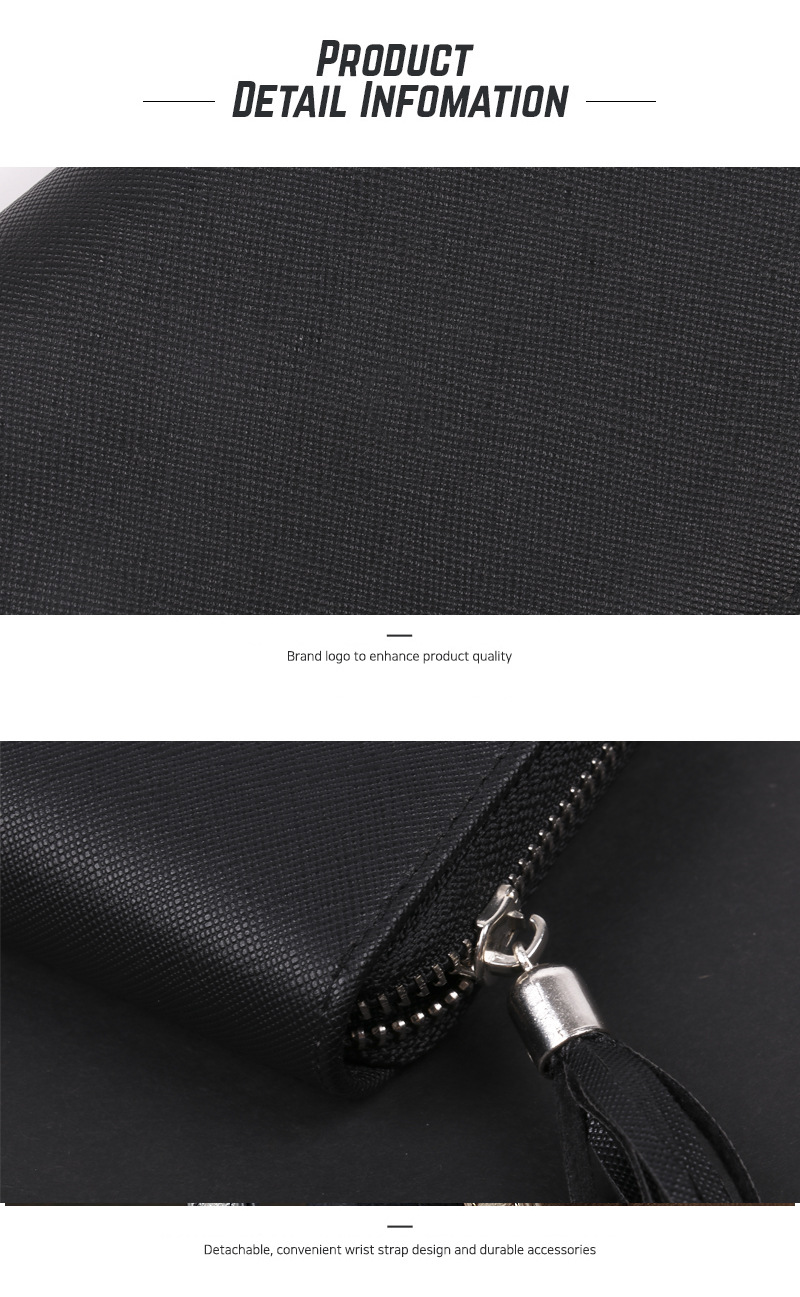 Korean long zipper multicard position large capacity clutch bag mens new mobile phone wallet wholesalepicture5