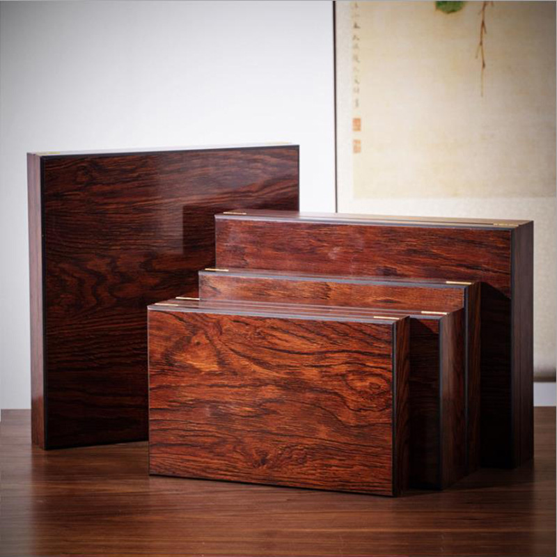 黑檀木纹小泡罐摆泡红茶绿茶白茶普洱茶饼茶叶烤漆木礼盒包装现货