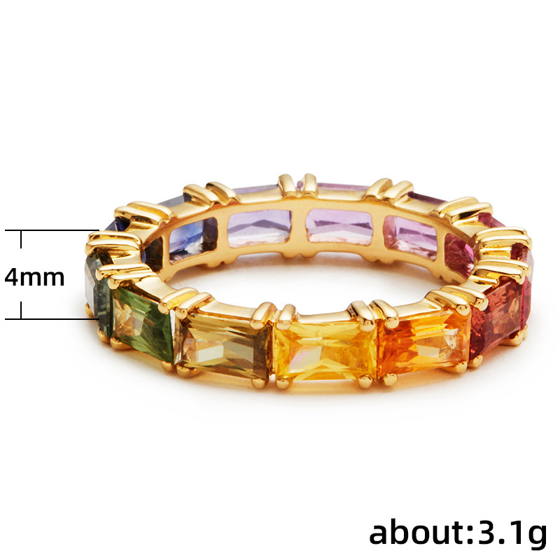 Exquisite Fashion Iridescent Zircon Ladies Copper Fine Rings Wholesale display picture 1