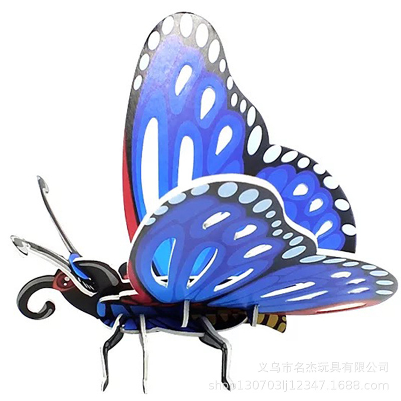 3d立体拼图双片拼版纸质昆虫系列蝗虫蝴蝶瓢虫蜜蜂地摊批发定制|ru