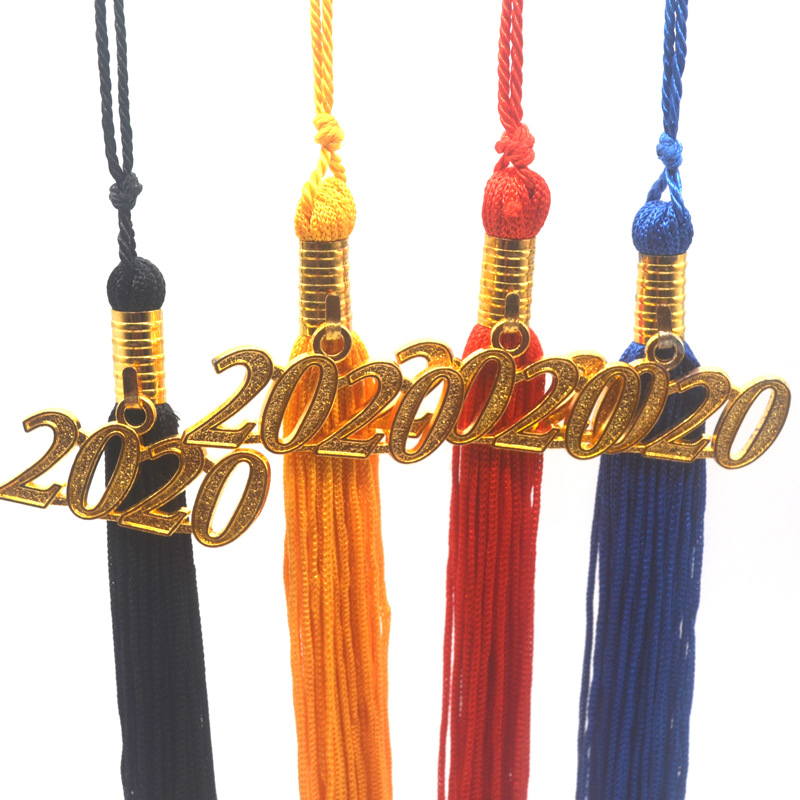 工厂批发荣誉学士帽流苏挂件服装2021带字牌2020毕业帽流苏吊穗子
