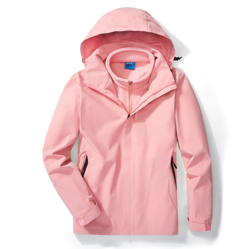 Outdoor Jacket Men's Three-in-One Jacket Women's Polar Fleece Liner Waterproof Cold Resistant Warm Work Clothes Customized