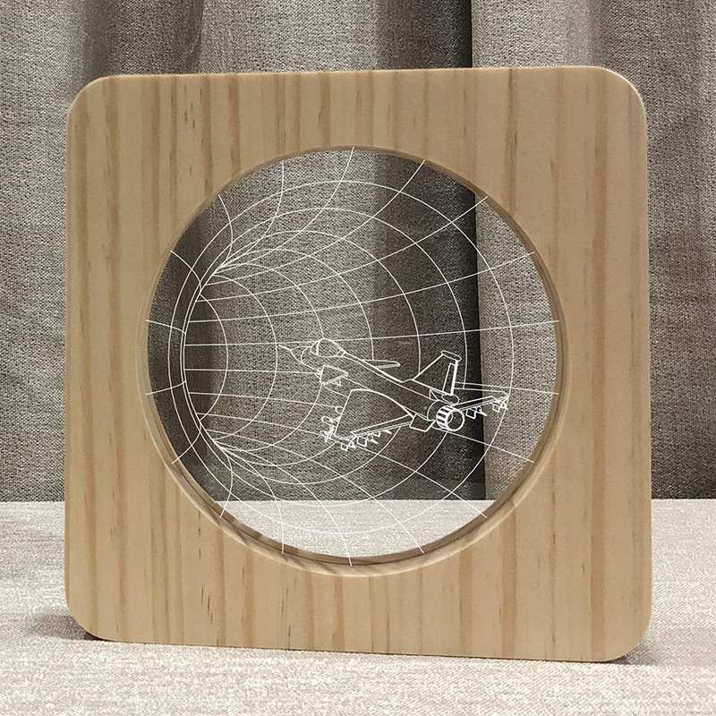 led台灯 新款实木亚克力夜灯 富乐厂家直销3D视觉灯FS-A2824W