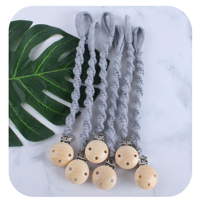 Venta caliente popular Hemu chupete clip de juguete DIY bebé creativo hecho a mano tejido chupete cadena chupete cuerda