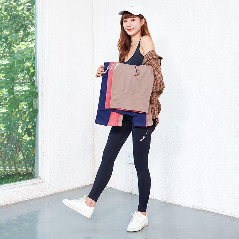 瑜伽裤女紧身外穿运动塑形打底裤春秋纯色女士弹力瑜伽裤外穿|ms