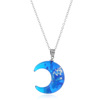 Natural wind new night light, blue sky white cloud moon pendant blue sky cloud stainless steel necklace wholesale pendant