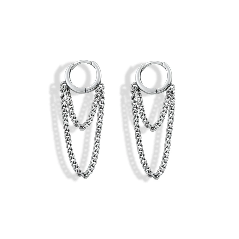 Стильные серьги Fashionable Earrings – унисекс ретро цепь, 925 серебро, тайское серебро, простые и элегантные
