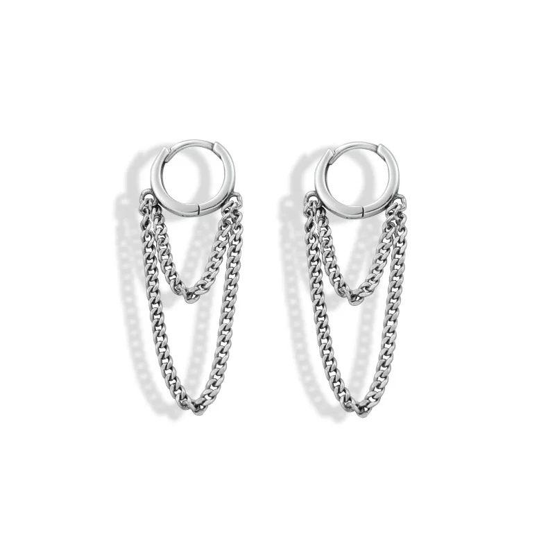 Стильные серьги Fashionable Earrings – унисекс ретро цепь, 925 серебро, тайское серебро, простые и элегантные