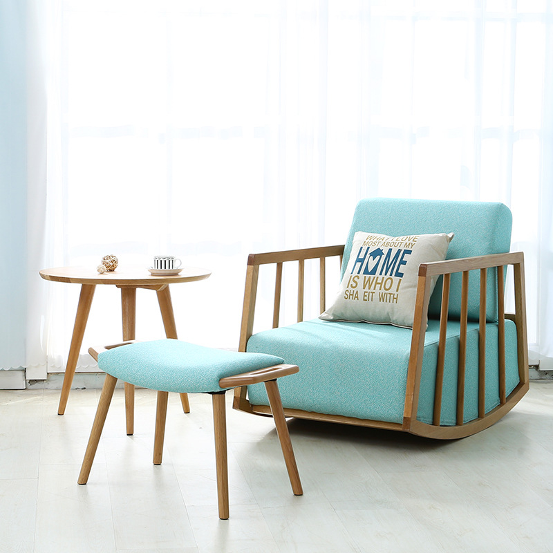 北欧实木摇椅成人温莎阳台躺椅休闲室内现代懒人逍遥沙发午睡椅子