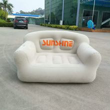 尚嘉研发PVC充气足球圆沙发扶手双人沙发懒人植绒靠背沙滩椅