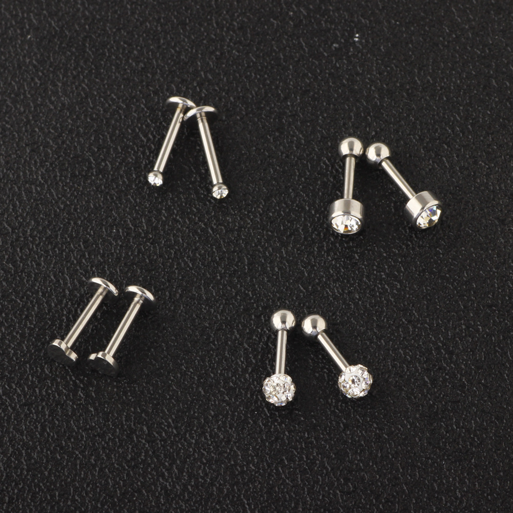 Stainless Steel Lip Nail Nose Ring 8 Sets Amazon Best-Selling Body Piercing Jewelry for Lip Nose Piercing Europe USA Cross-Border Supply detail image 6