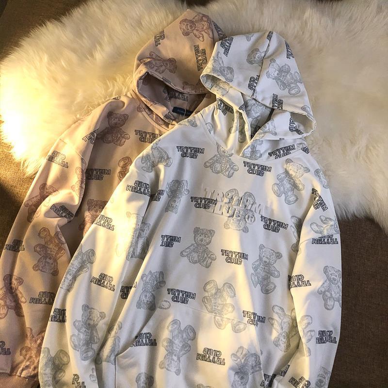 2020秋冬新款韩版字母连帽长袖上衣港风宽松慵懒BF套头百搭卫衣女