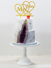 Mr & Mrs婚禮派對布金亞克力蛋糕裝飾插牌宴席烘焙婚慶擺件定制