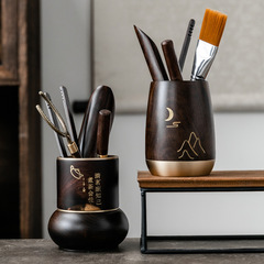 Black Sandalwood Solid Wood Tea Ceremony Six Gentlemen Set Teacup Accessories 6 Gentlemen Complete Tea Brewing Tools Tea Tongs Spoons Knives