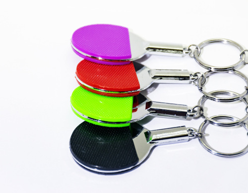Mini Simulation Table Tennis Racket Keychain Car Keychain Bag Pendant Advertising Activity Promotional Small Gift