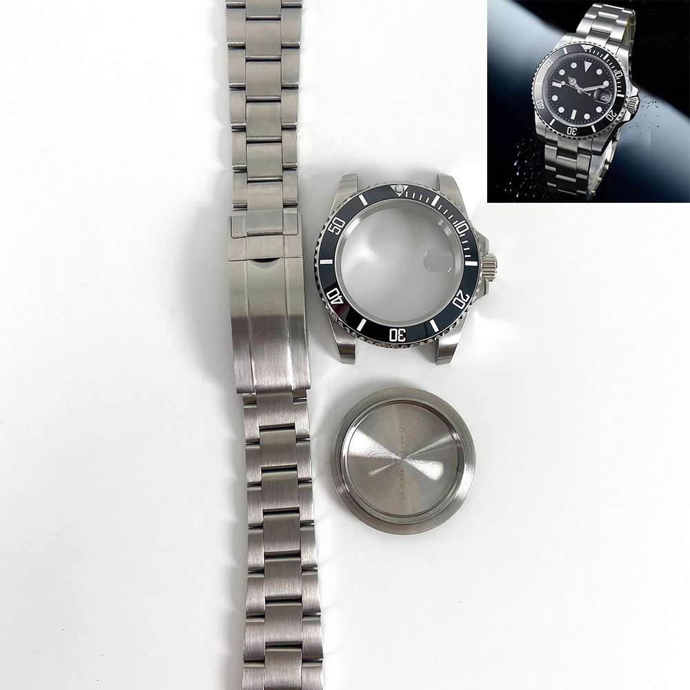 40mm Watch Accessories SUB Stainless steel strip Sapphire Glass Ceramic ring apply 8215 2813 Movement