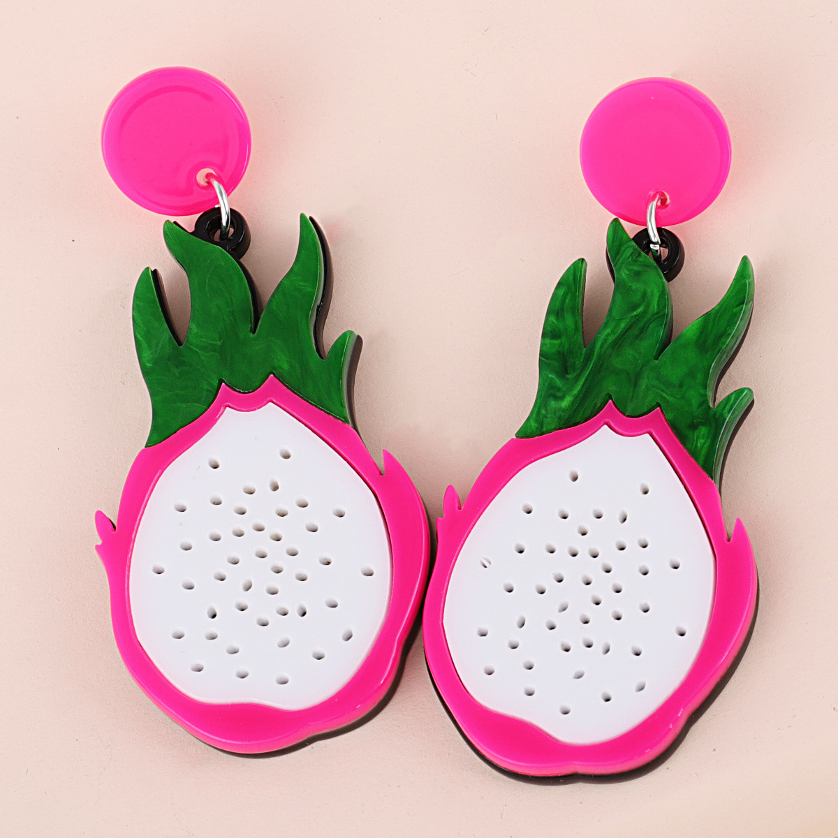 Pitaya Acrylic Exaggerated Long Earrings display picture 3