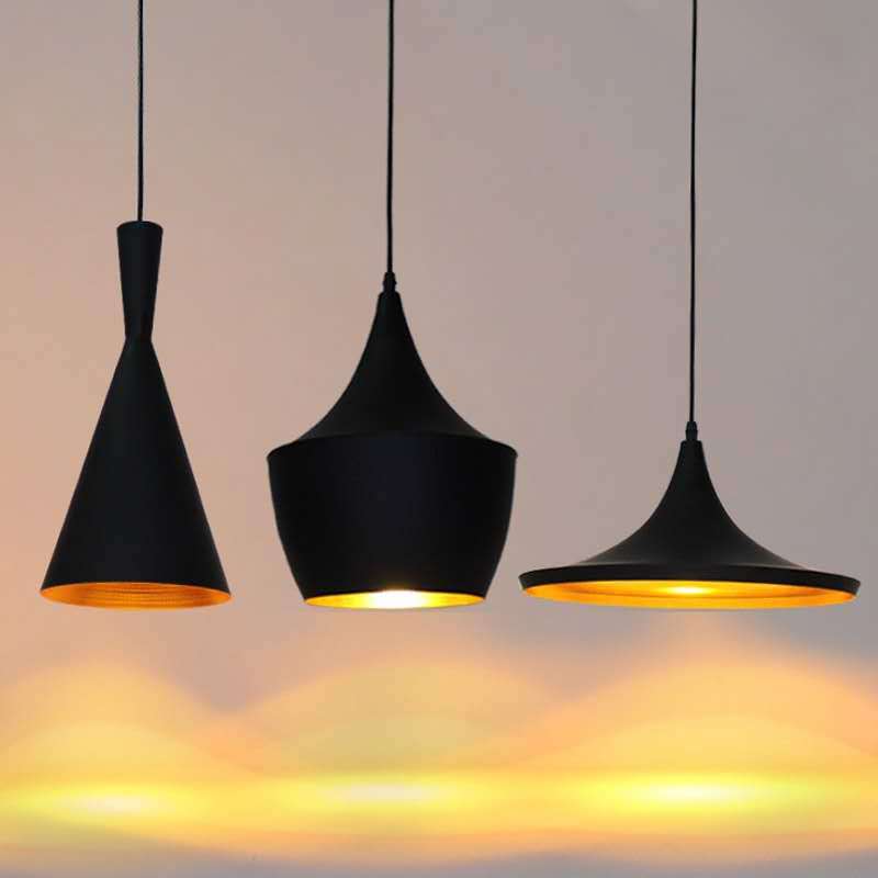 Nuevo moderno minimalista nórdico retro estilo industrial lámparas de tres cabezas creativo moda restaurante lámpara bar instrumento musical