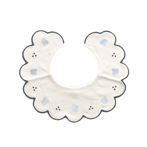 ins Korean version 360 rotatable cotton baby bib embroidered baby saliva towel 0-2 years old trendy one-year-old bib