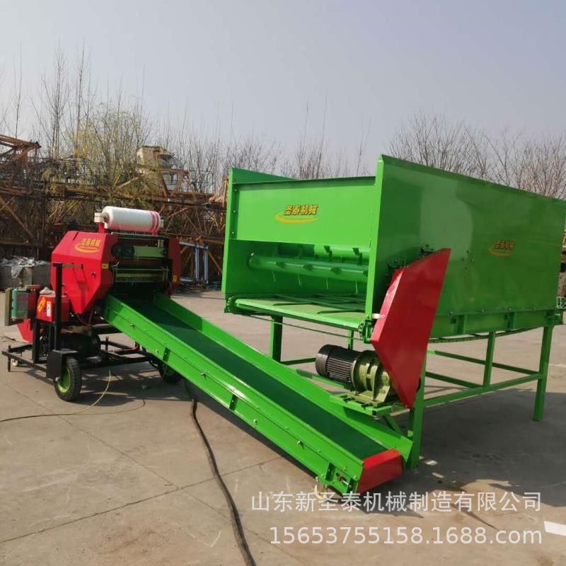 圣泰牌青贮饲料打包机     饲料加工设备牛羊饲料青储打包机