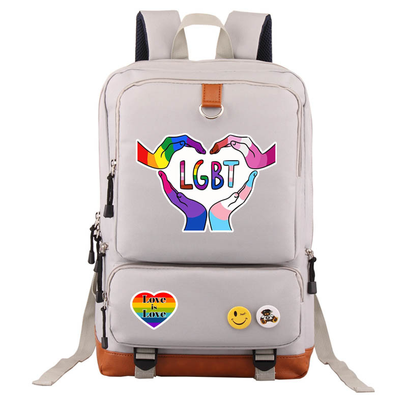 Wasserdicht 20 Zoll Brief Regenbogen Ferien Täglich Schulrucksack display picture 5