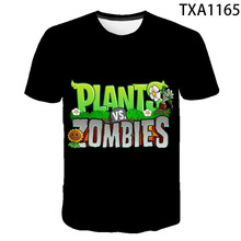 夏季新款  Plants vs Zombies 植物大战僵尸 3D数码印花圆领T恤