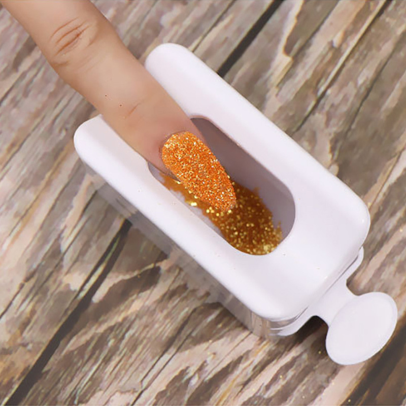 Nail art dipping powder recycling tool no mess nail glitter recycling box art French nail mold tray holder box
