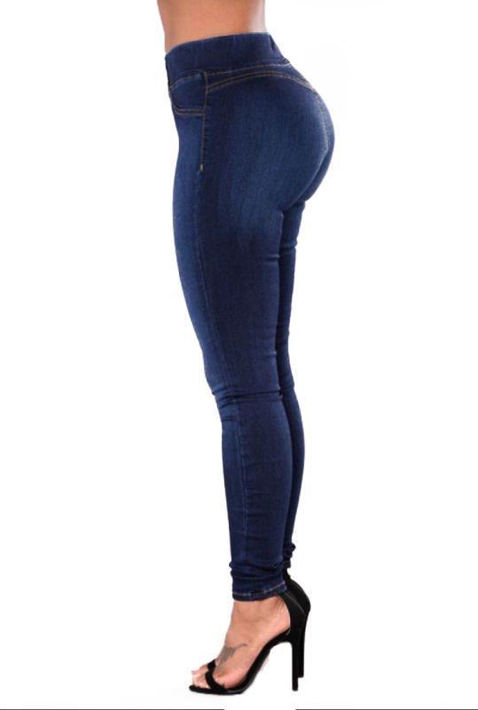 elastic waist denim slim jeans NSCX7700