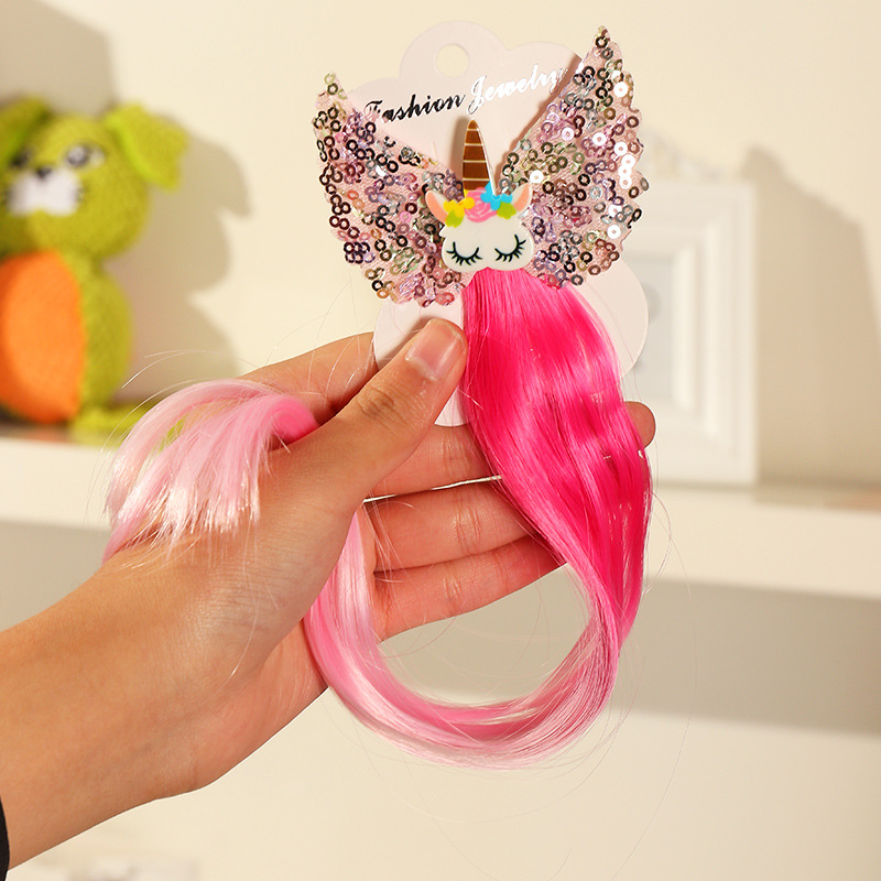 Children's Hair Accessories Color Gradient Wig Hair Piece Bow Tie Headdress display picture 15