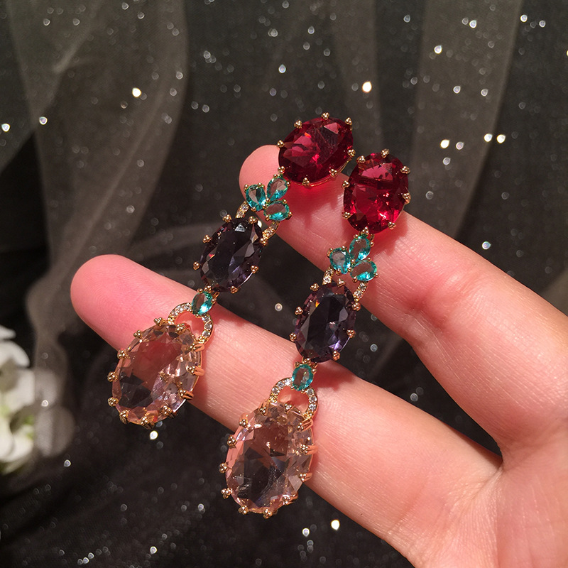 Boucles D&#39;oreilles Goutte Transparentes display picture 2